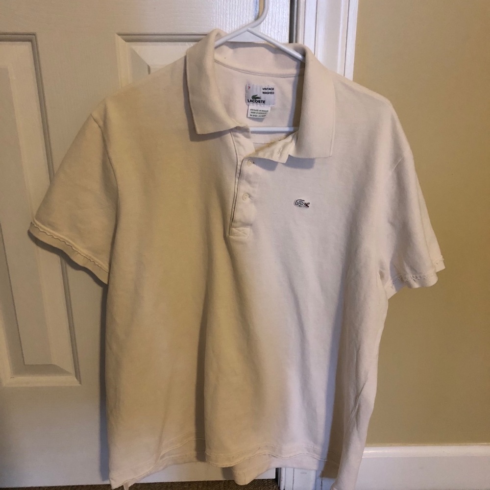 Lacoste white polo vintage washed fit